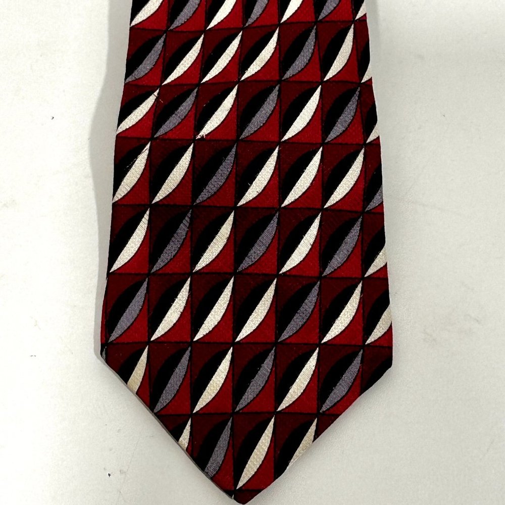 CEO Collection by Damon Classic Silk Neck Tie Made in USA Red Black Gray White